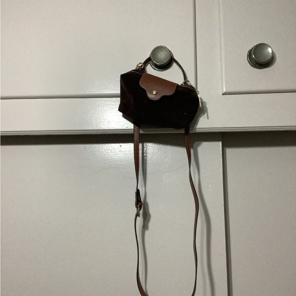 Brown Suede Crossbody Bag